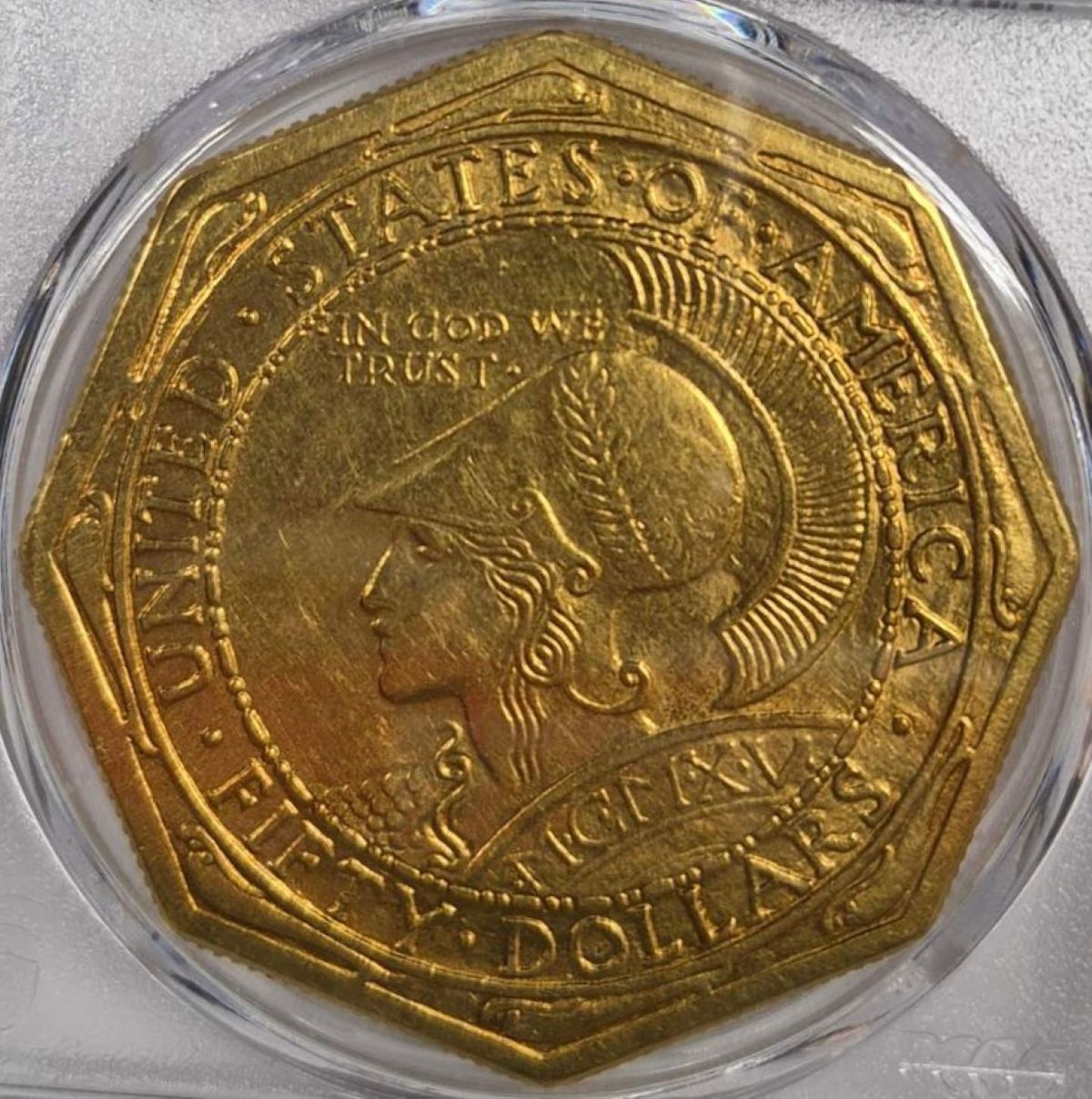1915-S-$50-Panama-Pacific-Expo-Gold-Commemorative,-Octagonal